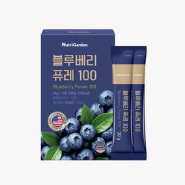 NutriGarden Blueberry Puree 100 Premium American Highbush Whole Berry Juice Stick 14 Pouches _ Made in Korea